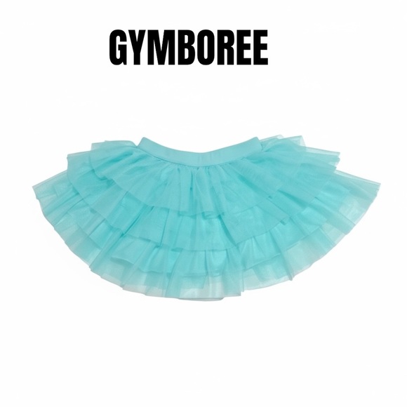 024 Gymboree 6-12 Month Girl Turquoise Tiered Tutu Ballet Skirt - Picture 1 of 2